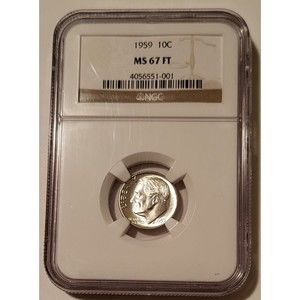 1959 Roosevelt Dime MS67 FT NGC